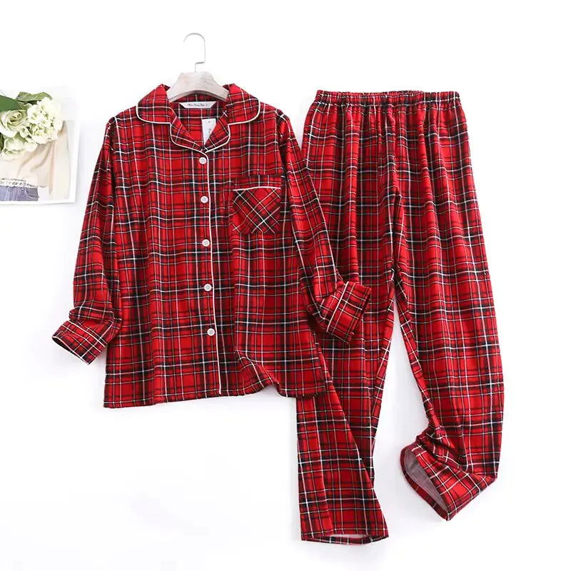 Cotton Flannel Pyjama Set - Woman`s Clothing