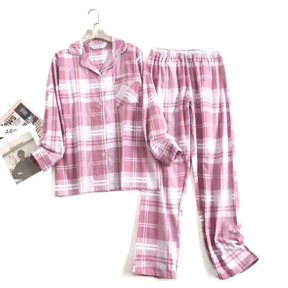Cotton Flannel Pyjama Set - Woman`s Clothing