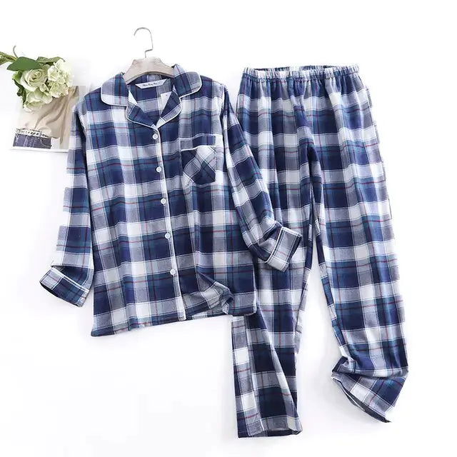 Cotton Flannel Pyjama Set - Woman`s Clothing