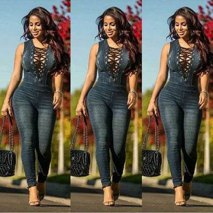 Denim Skinny Jeans - Woman`s Clothing