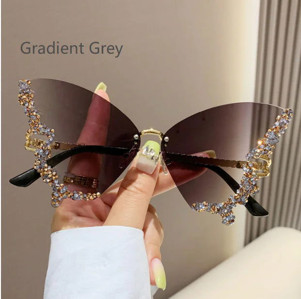 Diamond Butterfly Sunglasses - Woman`s Clothing