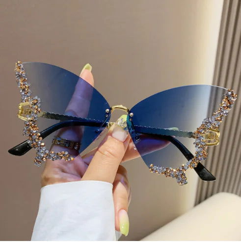 Diamond Butterfly Sunglasses - Woman`s Clothing