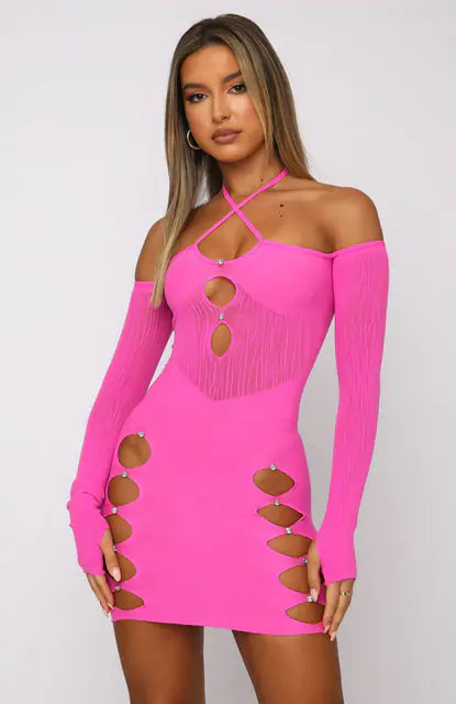 Casual Cutout Dress - Woman`s Clothing