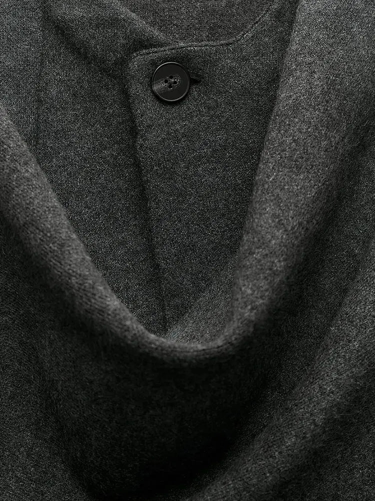 Elegant Knitted Cape Coat - Woman`s Clothing