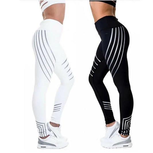 High Elastic Shine Workout Pants - Woman`s Clothing