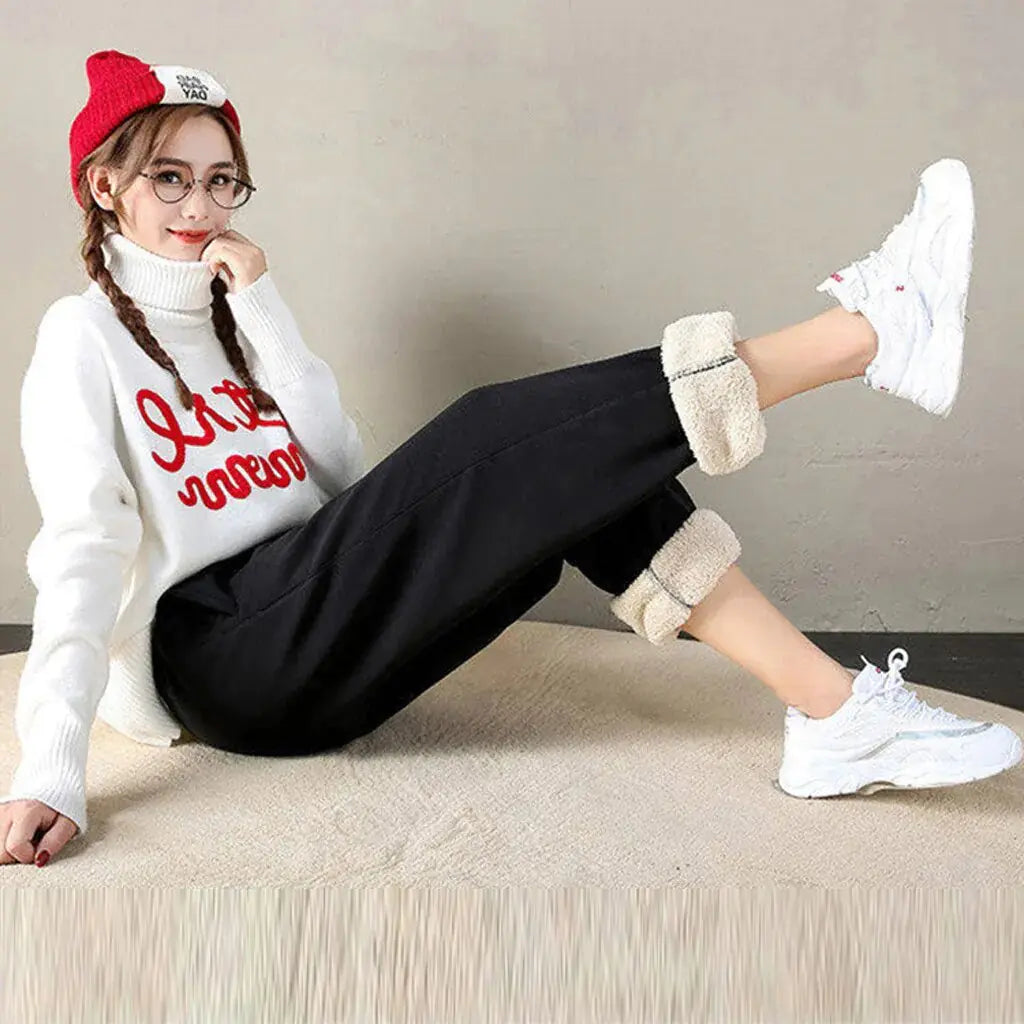 Women Winter Warm Leggings Thick Trousers - Woman`s Clothing