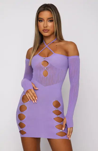 Casual Cutout Dress - Woman`s Clothing