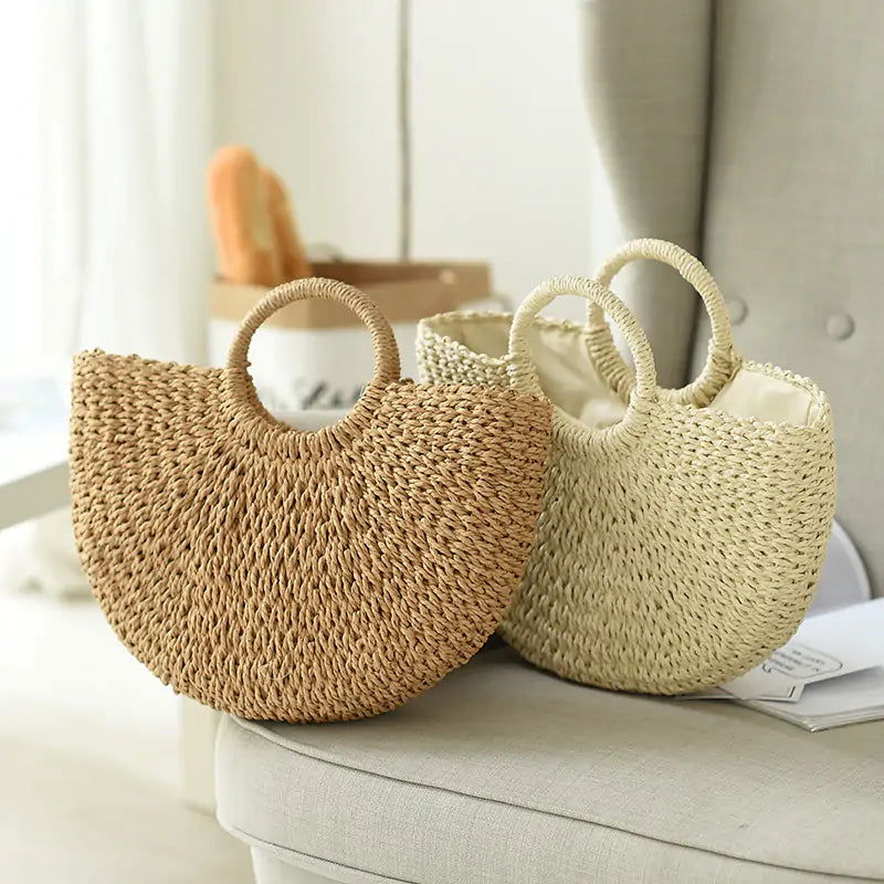 Summer Beach Handmade Straw Bag