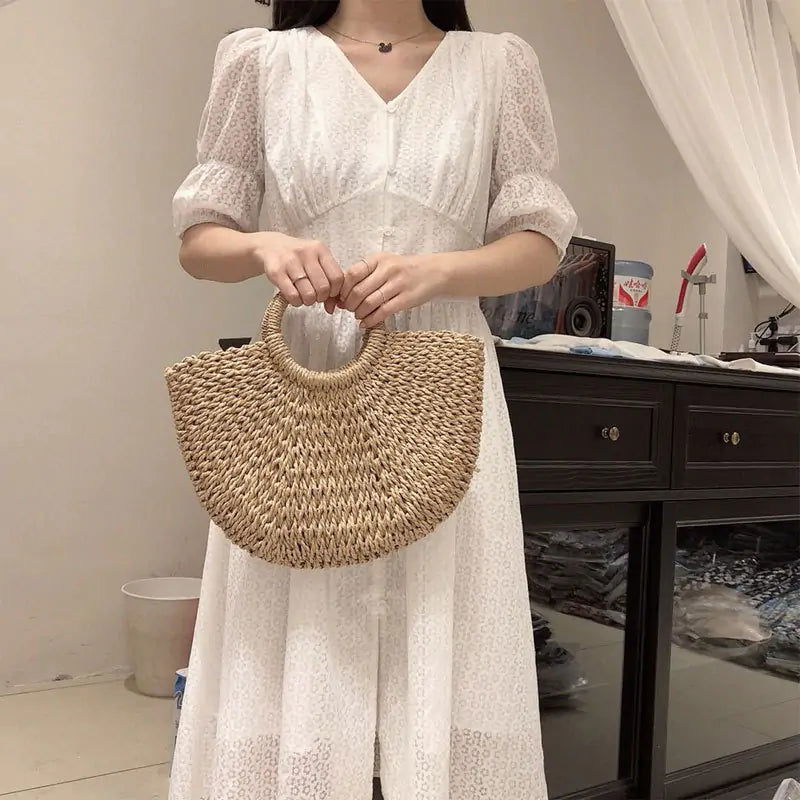 Handmade Straw Bags - Woman`s Clothing