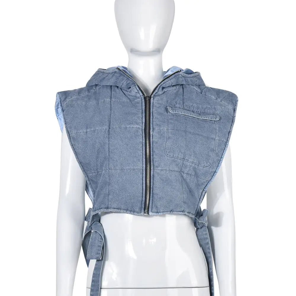 Ultimate Hooded Denim Vest Jacket