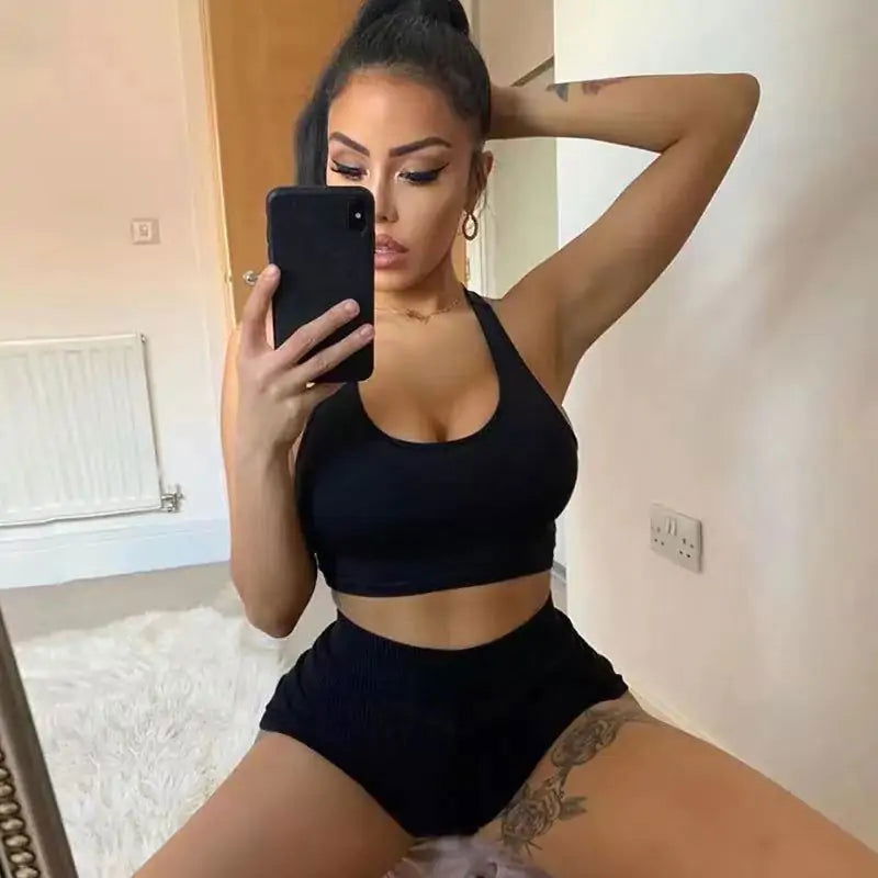 High Stretch Solid Color Yoga SetHigh Stretchactivewear