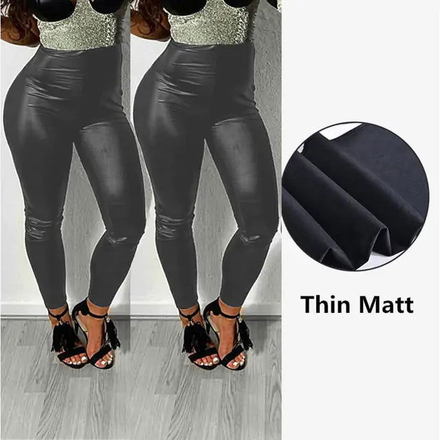 High Waist PU leather leggingsHigh Waist
