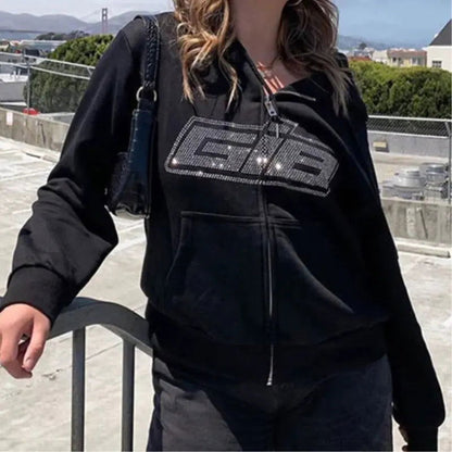 Hoodies E-girl Goth Punk Jacket - Woman`s Clothing