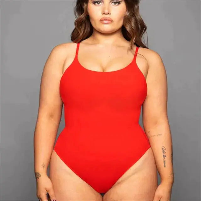 Solid Color One-Piece Backless Swimsuit Bikini