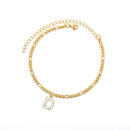 Initial Anklet Jewelry Accessory - Woman`s Clothing