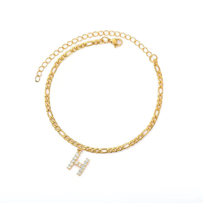 Initial Anklet Jewelry Accessory - Woman`s Clothing