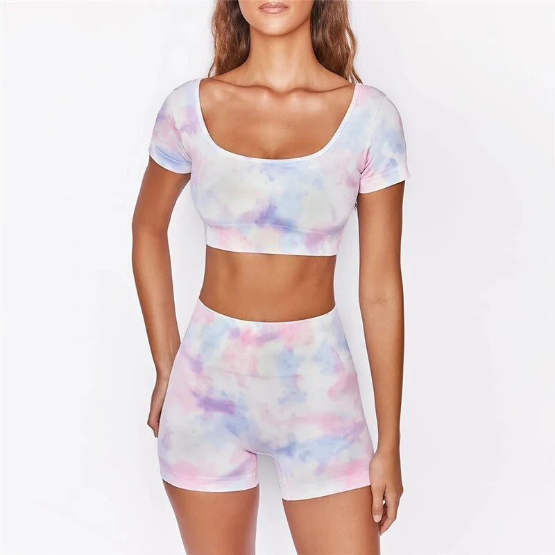 Tie Dye Women's Yoga Set - Woman`s Clothing