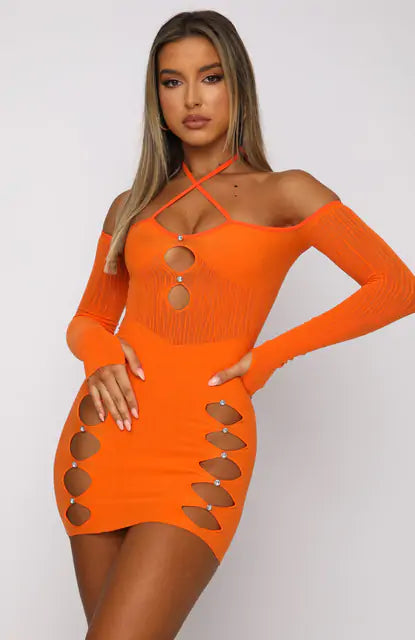 Casual Cutout Dress - Woman`s Clothing