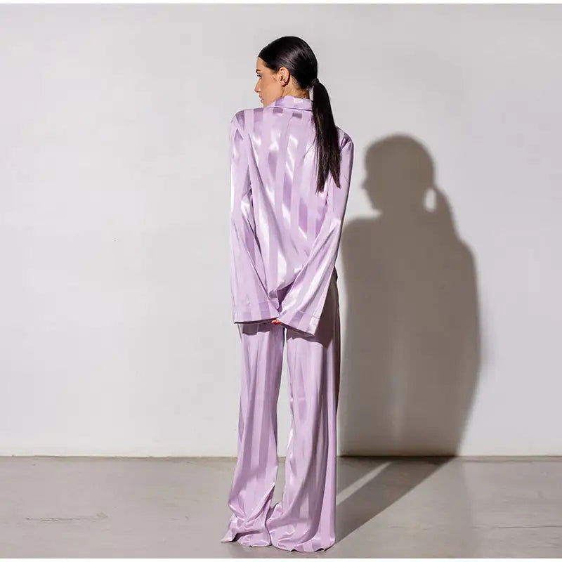 London Two Piece Silk Pyjama Set - Woman`s Clothing