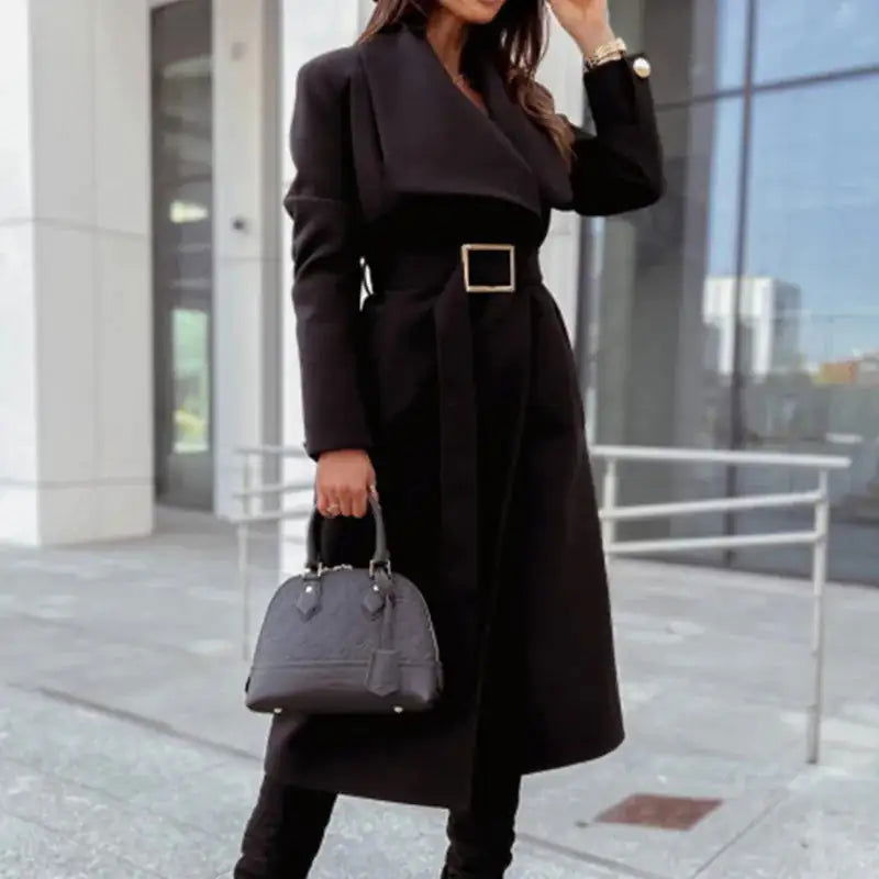 Long Sleeve Fashion Trench Coat - Woman`s Clothing