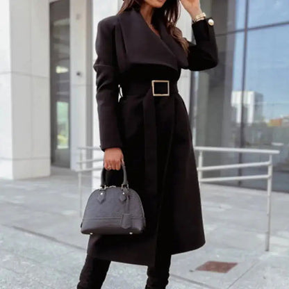 Long Sleeve Fashion Trench Coat - Woman`s Clothing