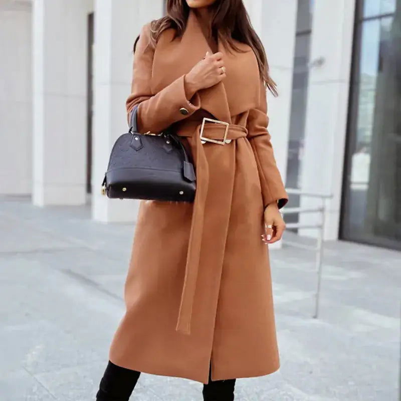 Long Sleeve Fashion Trench Coat - Woman`s Clothing