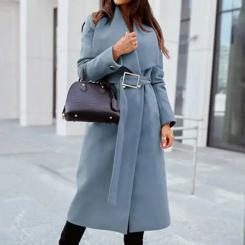 Long Sleeve Fashion Trench Coat - Woman`s Clothing
