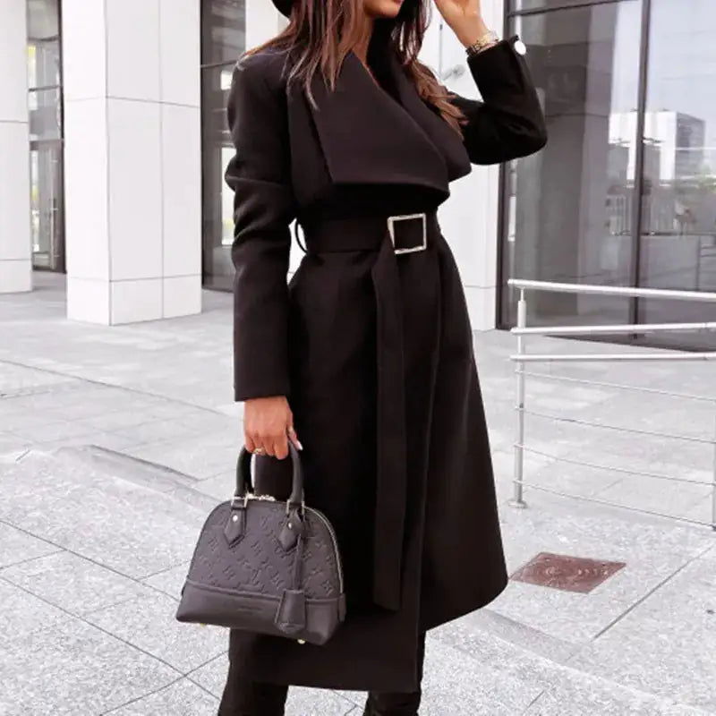 Long Sleeve Fashion Trench Coat - Woman`s Clothing