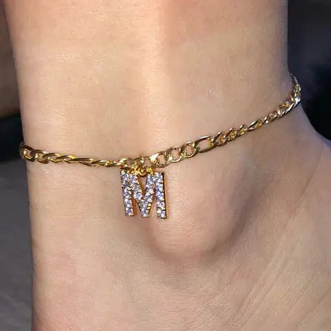 Initial Anklet Jewelry Accessory - Woman`s Clothing