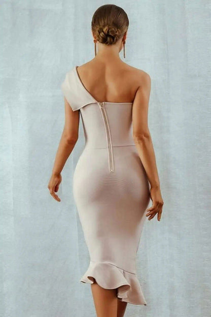 Midnight In London Off Shoulder Bodycon Dress - Woman`s Clothing