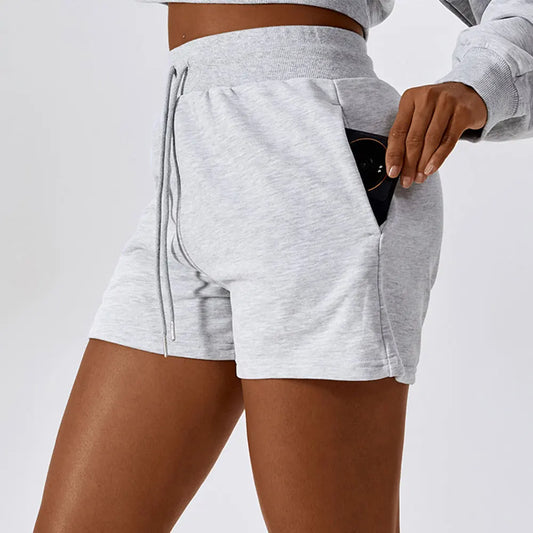 Loose Fit Drawstring Shorts - Woman`s Clothing