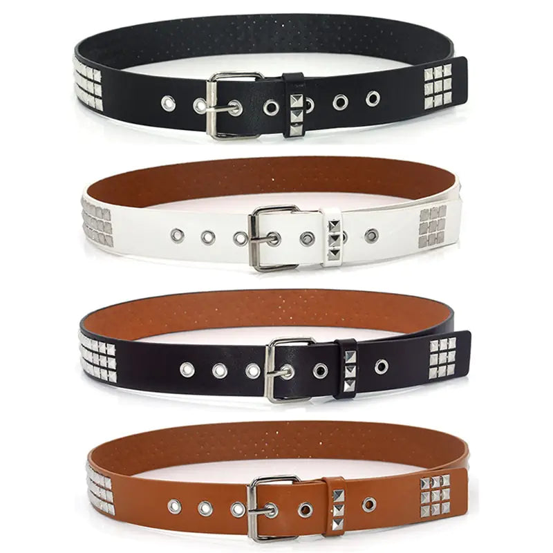 Pyramid-Style Rivet Studded Belt