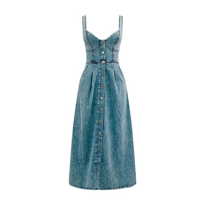 Urban Charm Denim Midi Dress Woman`s Clothing 49.00