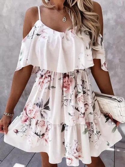 Off Shoulder Floral Mini DressOff Shoulder Floral