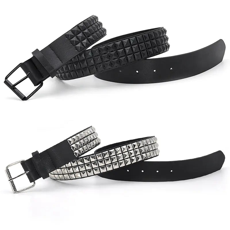 Pyramid-Style Rivet Studded Belt