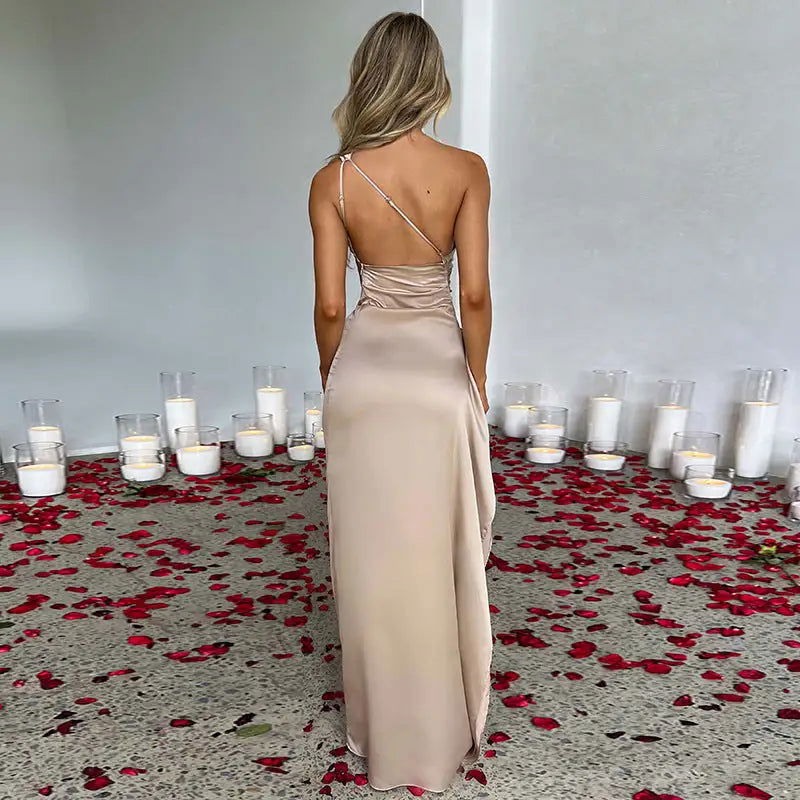 One Shoulder Slim Fit Women`s Dress - Woman`s Clothing