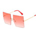 Oversized Rimless Square Sunglasses - Woman`s Clothing