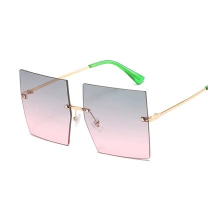 Oversized Rimless Square Sunglasses - Woman`s Clothing