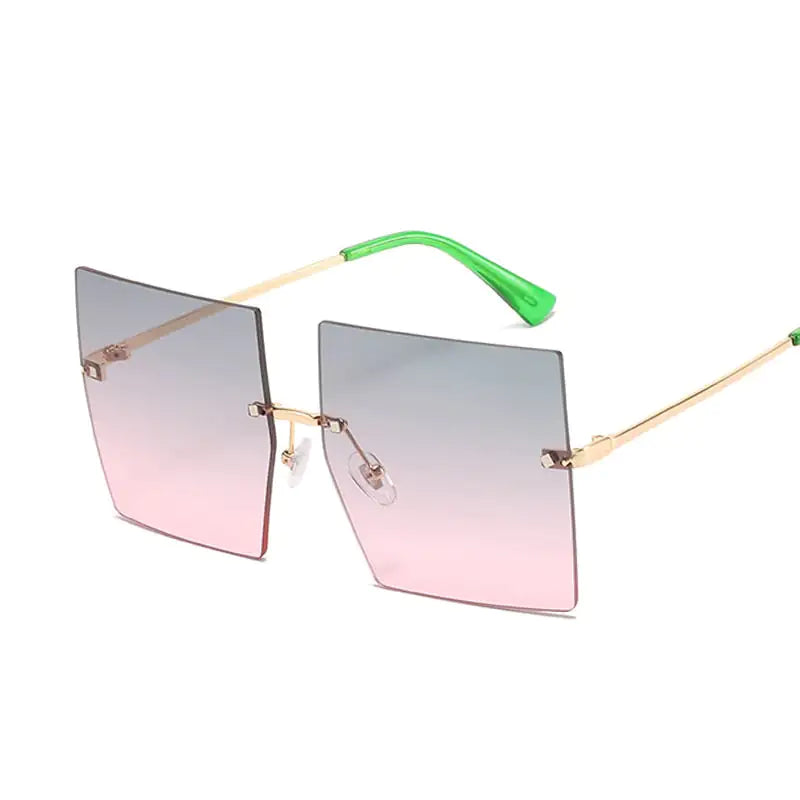 Oversized Rimless Square Sunglasses - Woman`s Clothing