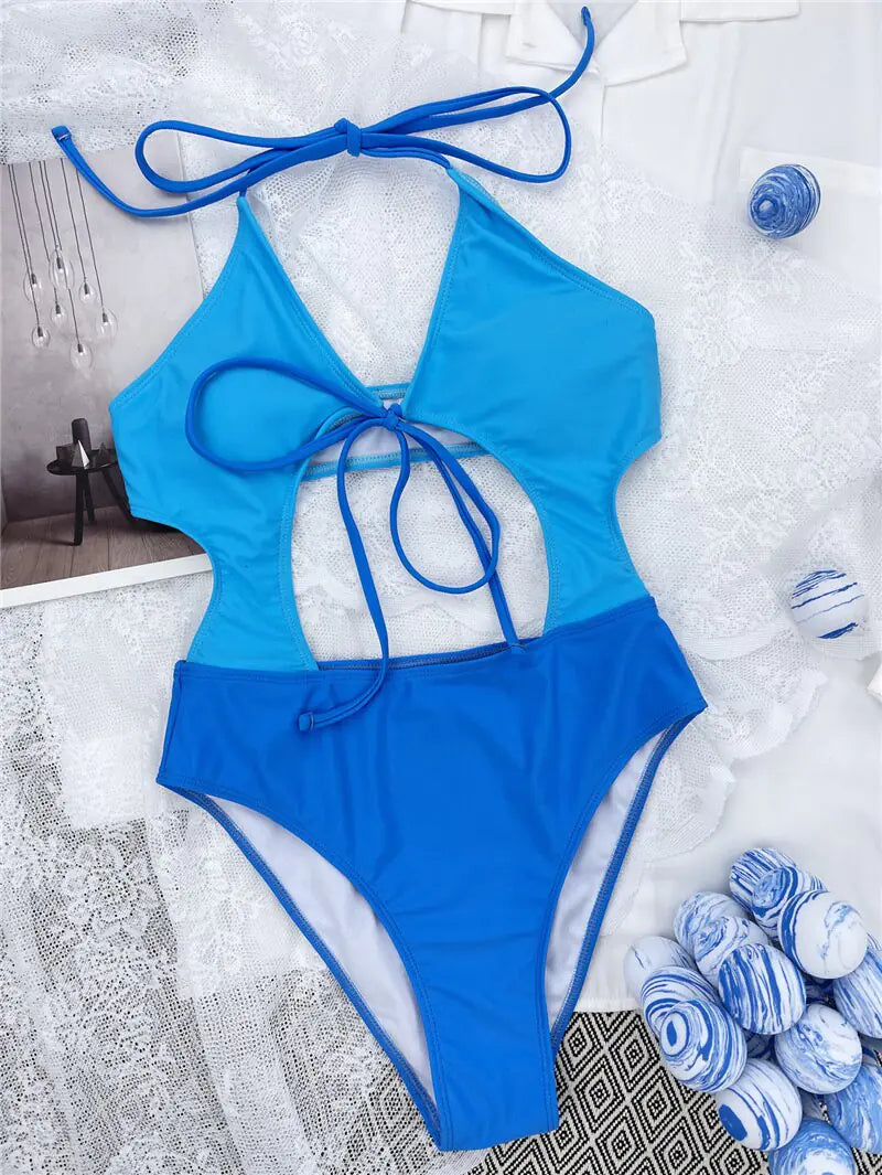 Skinny One Piece Swimsuit - Woman`s Clothing