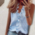 Print Summer Tank Top with Ruffles and V-neck - Woman`s Clothing