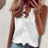 Print Summer Tank Top with Ruffles and V-neck - Woman`s Clothing