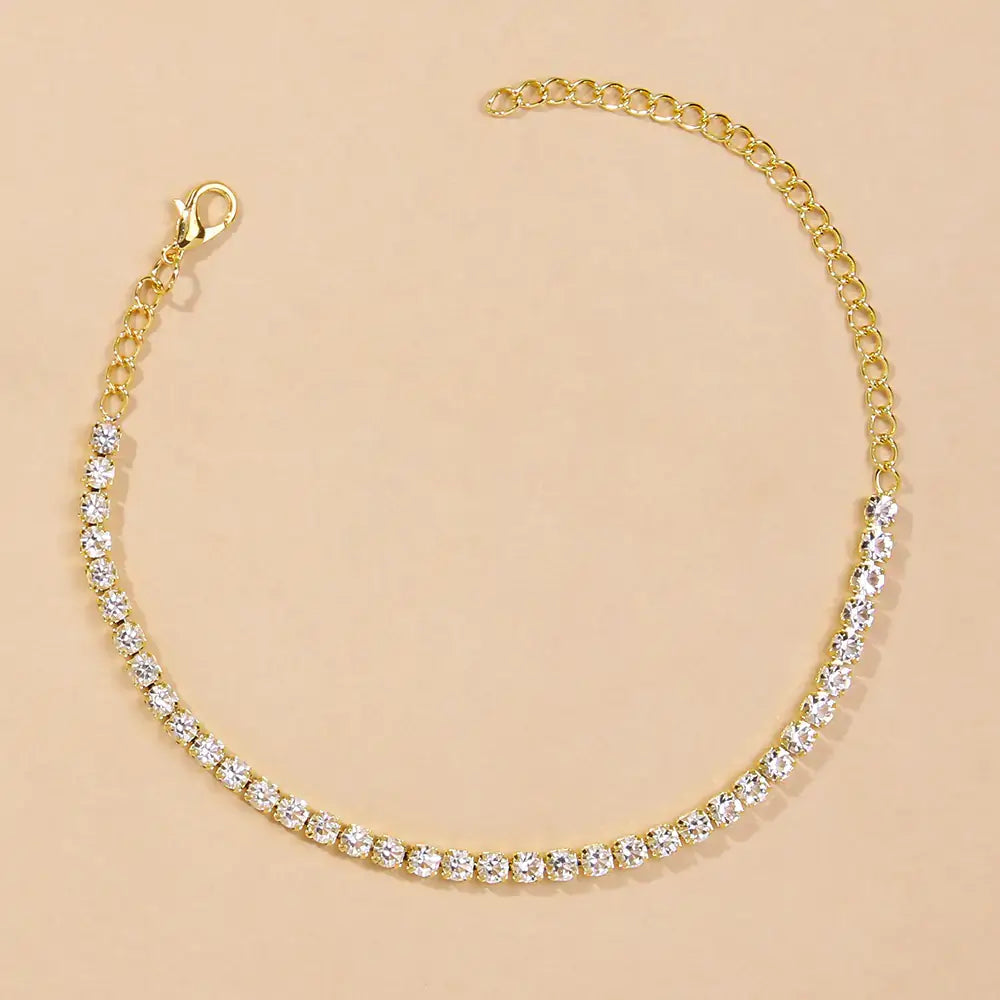 Rhinestone Anklet - Woman`s Clothing