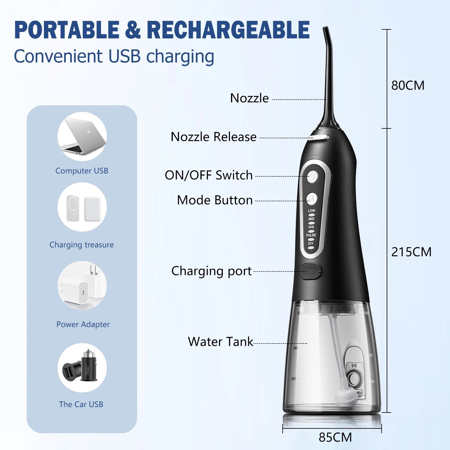 Rechargeable USB Water Flosser