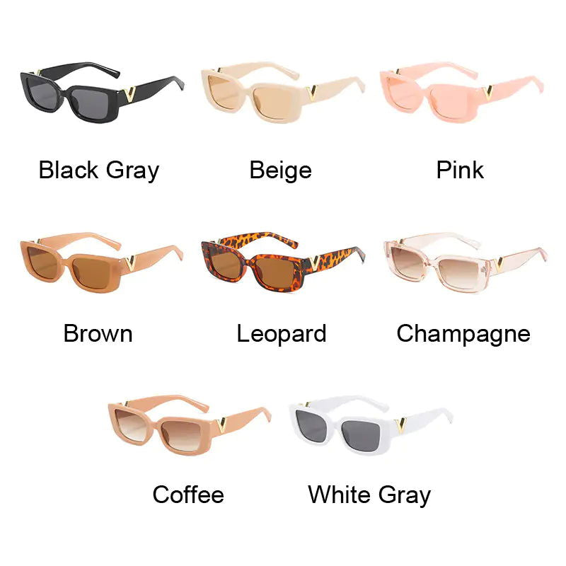 Rectangle Retro Sunglasses - Woman`s Clothing