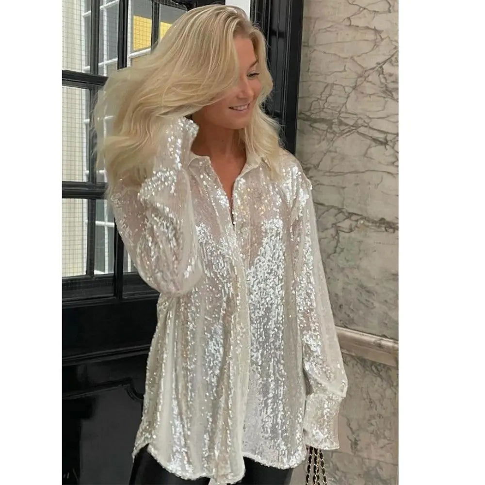 Remy Sequin Top - Woman`s Clothing