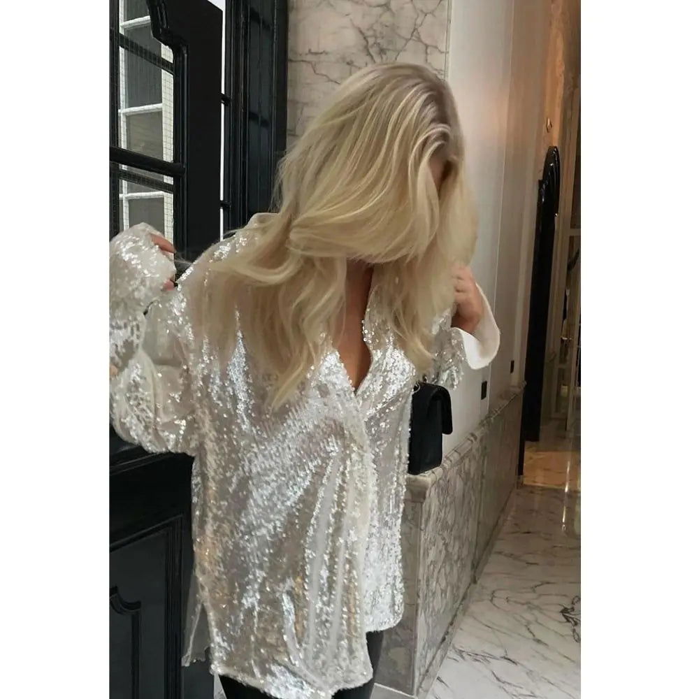 Remy Sequin Top - Woman`s Clothing