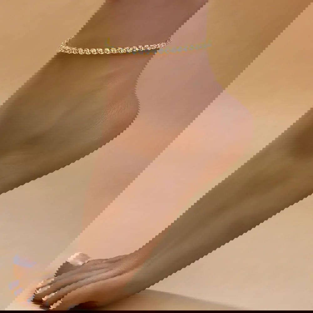 Rhinestone Anklet - Woman`s Clothing