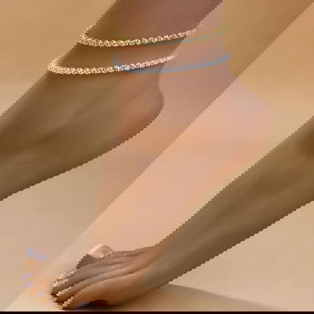 Rhinestone Anklet - Woman`s Clothing