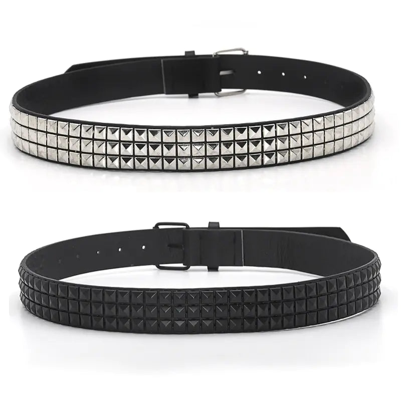 Pyramid-Style Rivet Studded Belt